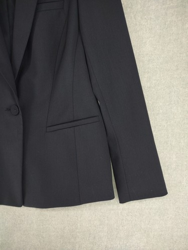 Lafayette 148 NY Jacket Womens 6 Navy Blue Virgin Wool Classic Blazer Lined Chic - Picture 6 of 16