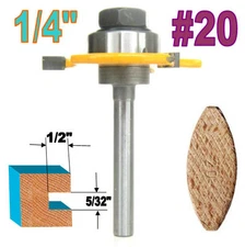 1 pc 1/4" SH Biscuit #20 Slotting 5/32"x1/2" Joint Assembly Router Bit sct-888