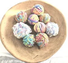 9 Rainbow Yarn Balls Decorative Bowl Basket Fillers Home Decor