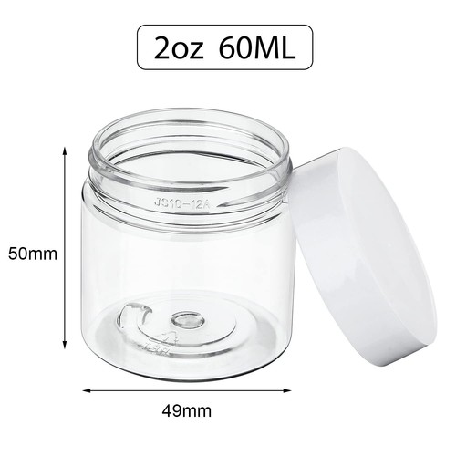 36Pk 2oz Plastic Cosmetic Container Round Makeup Jars w/ Lids for Lotion Samples - Picture 6 of 6