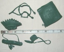 5 Orig. Old 1960's Marx BRAVE EAGLE Green Accessories