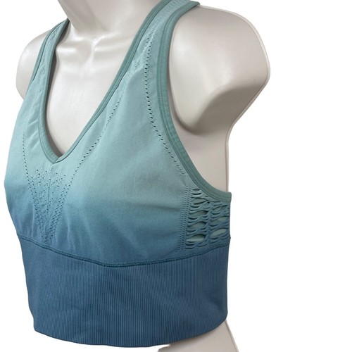 Victoria's Secret Pink 4-Wege-Stretch Racerback Sport-BH ombre grün Gr. Large - Bild 3 von 9