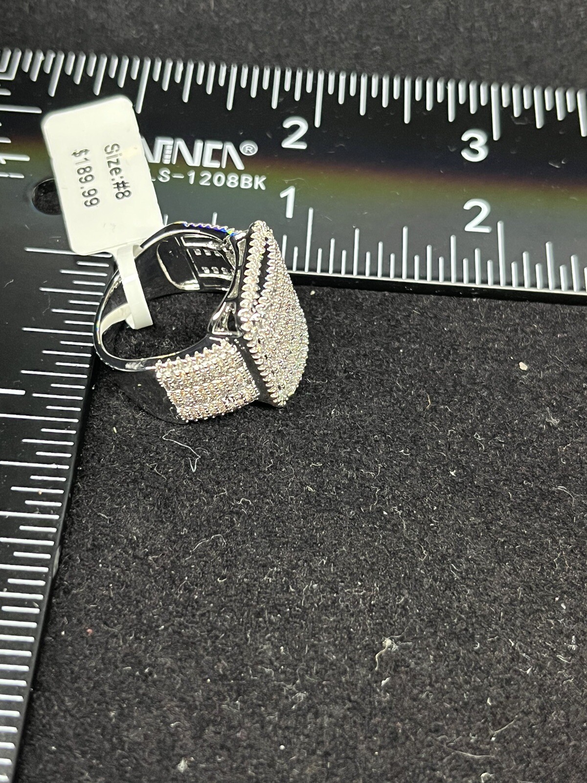 14K White Gold Filled Iced VVS CZ Hip Hop Ring. Passes a clarity