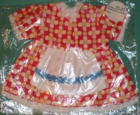 Doll Dress Red Floral Design With Apron Doll Dress Red Floral Design With Apron