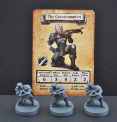 Hero Quest Avalon Hill/Hasbro 2022 #The Frozen Horror# 3xCrossbowman #+Set Card!