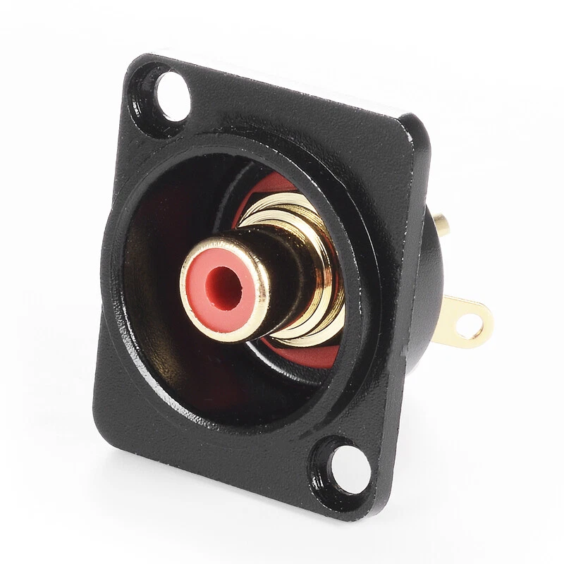 RCA Phono Female Chassis Insulated Socket Panel Mount Red Gold  Black White - Image 3 of 4
