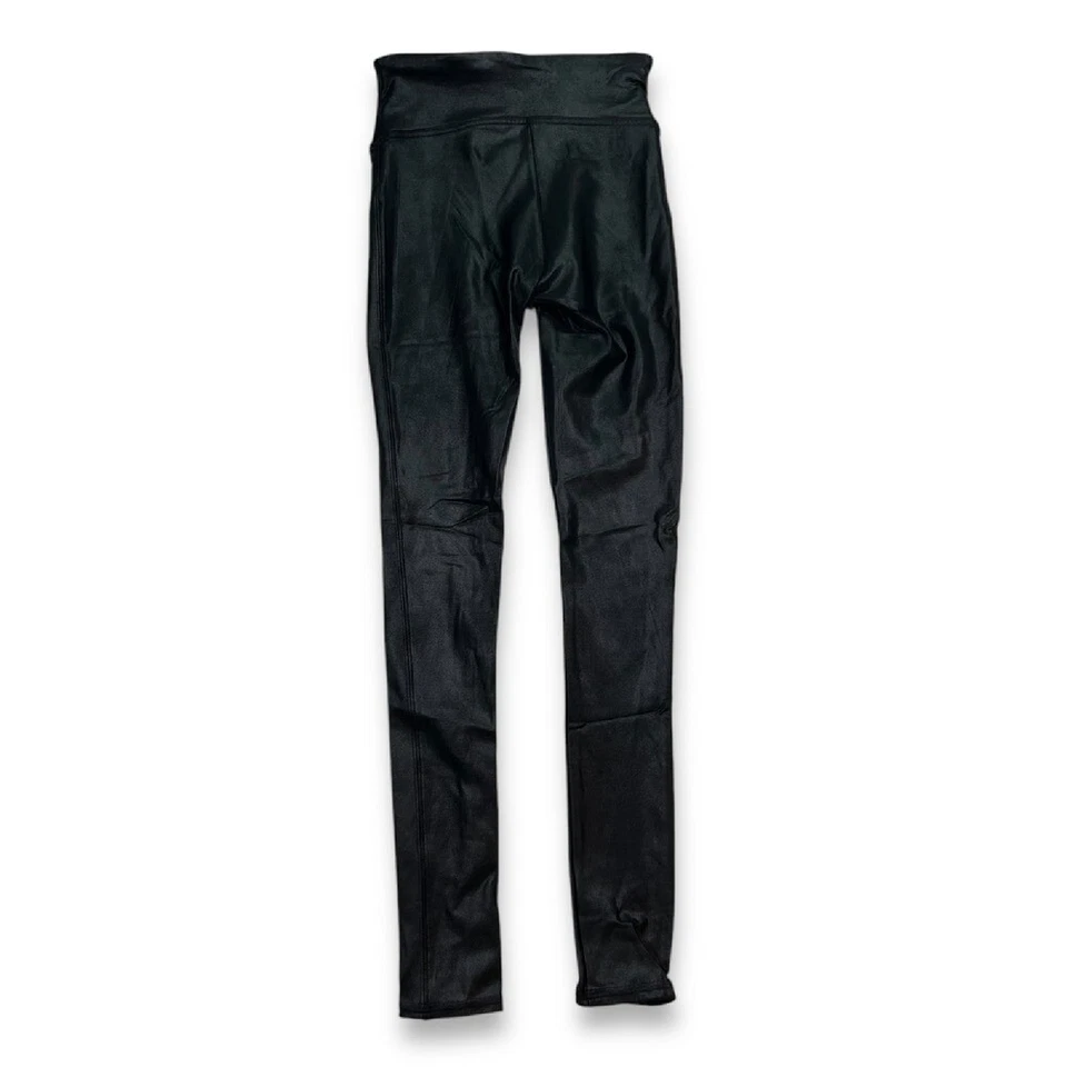 Leggings femininas SPANX couro sintético brilho cintura alta controle de barriga XS - Imagem 2 de 4