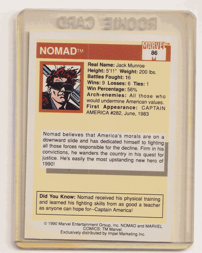 Impel MCU Serie 1 1990 Foolkiller 87, Nomad 86 y New Warriors 85 Novatos - Imagen 4 de 6
