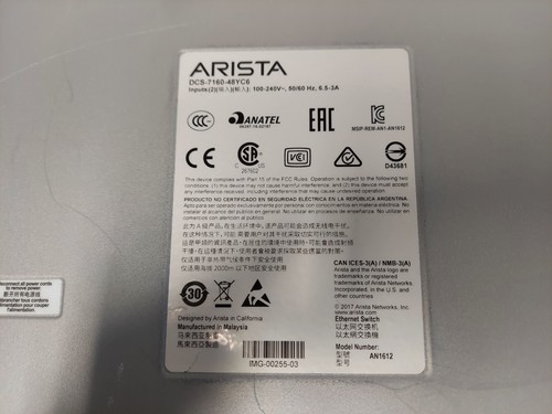 Arista DCS-7160-48YC6-F 48x 25GbE and 6x 100GbE Switch - Picture 3 of 4