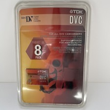 TDK DVC Mini DV Digital Video Camcorder Cassette 8 Pack BRAND NEW SEALED PACKAGE