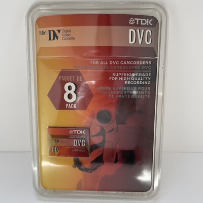 TDK DVC Mini DV Digital Video Camcorder Cassette 8 Pack BRAND NEW SEALED PACKAGE