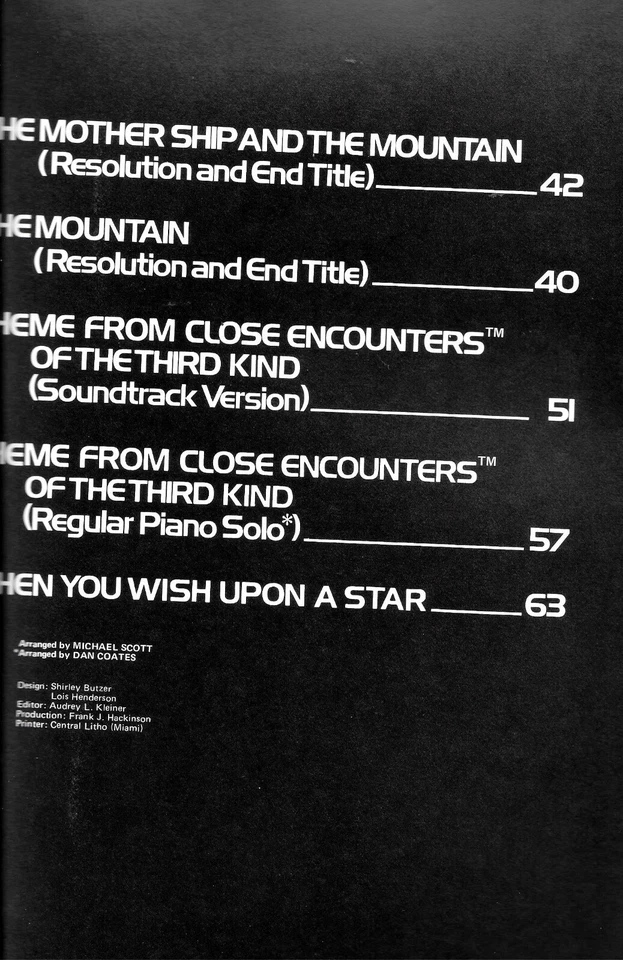 1977 CLOSE ENCOUNTERS OF THE THIRD KIND songbook sheet music book W/ PHOTOS - Image 2 of 4