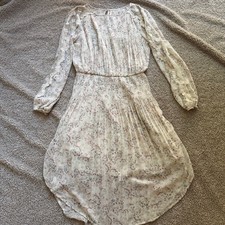 Free People Charlotte Floral Print Chiffon Blouson Dress ALABASTER COMBO Sz XS