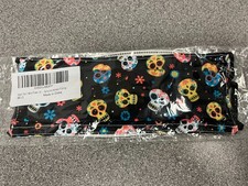 Sugar Skull Face Mask Day of the Dead with Flowers Adult Unisex