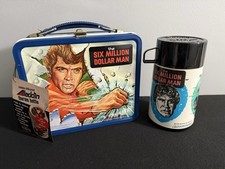 VINTAGE 1978 SIX MILLION DOLLAR MAN LUNCHBOX AND THERMOS - UNUSED!!!!