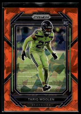 2022 Panini Prizm Tariq Woolen Orange Ice #349 Rookie Seattle Seahawks