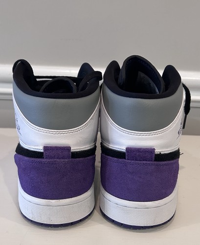 AIR JORDAN 1 MID SE Court Purple Suede 852542-105 White Purple Men’s Size 13 - Afbeelding 5 van 15