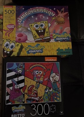 2 SpongeBob SquarePants Puzzles Imagination 500 Pc Britto 300 Pc Complete