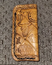 Leather EDC pocket knife slip pouch case sheath fits 3-5 inch folding knives