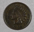 1902-P "Indian Head" One Cent Bronze Coin, Good