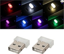 2-Piece USB LED Car Interior Ambient Light Kit, Portable Mini Night Light with P