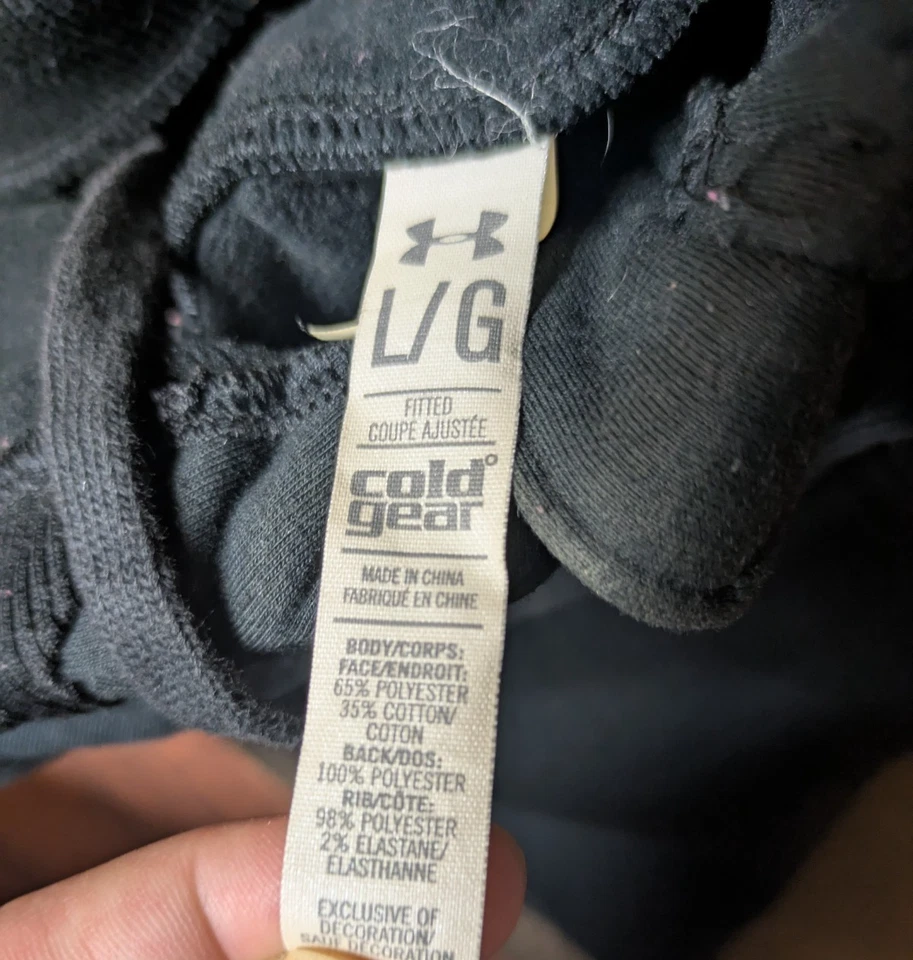 Under Armour ColdGear Women’s Black Full-Zip Hoodie Jacket L Large Fitted Thumb - Image 3 of 4