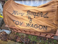 Vntg Original Roy Rogers Wood Toy Covered Wagon, 1958 Western Cowboy Collectable