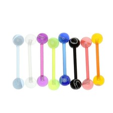 Borchie elicoidali a elica a forma di sfera con bilanciere acrilico 8psc colore