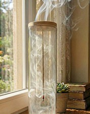 Modern Zen: Glass & Wood Upside-Down Incense ...