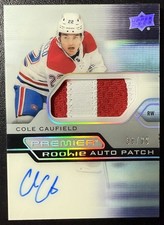 2021-22 Upper Deck Premier Acetate Rookie Patch Autograph Cole Caufield /99 Auto