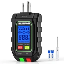 HUEPAR NCV GFCI Outlet Tester 2-in-1 LCD 110-125V Circuit Tracer SK3001