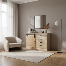 Mobile Soggiorno Industriale Metallo e Legno 124x81,5h cm Marrone DecHome