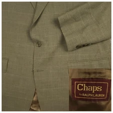 Chaps Ralph Lauren Suit Mens 46L/38R Vtg Classic Fit Wool 2 Piece Houndstooth