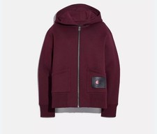 Coach x Champion Hoodie Burgundy Zip Up Women  s Large NWOT