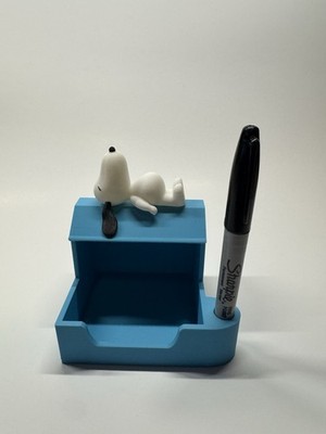 Snoopy Post It Note Holder Sticky Note 3d print Sky Blue