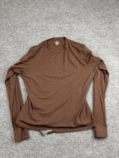Skims Shirt Womens XL Brown Fits Everybody Long Sleeve Crewneck Stretch Top