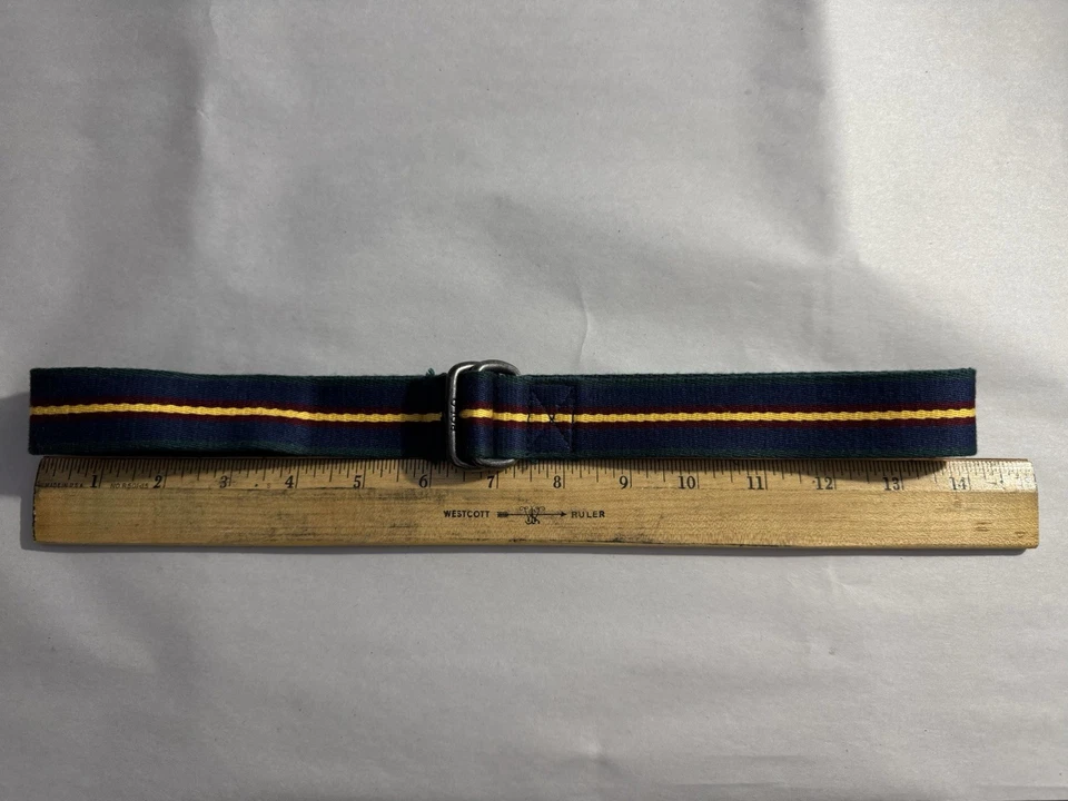 Polo Ralph Lauren Niños Cinturón Ajustable Verde/Azul Marino/Marrón/Amarillo 14” Diámetro Usado en Excelente Condición Foto 2 de 2