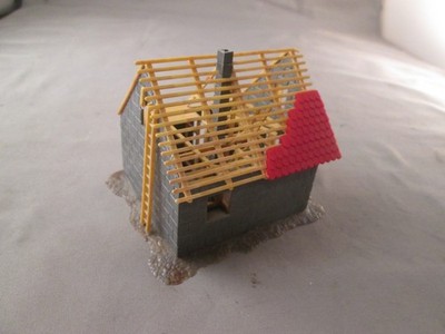 Faller HO 245 House Under Construction Plastic Factory Built In Original Box gd