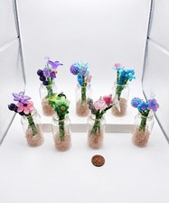 Handmade Mini Beaded Flower Bouquet in Glass Vase