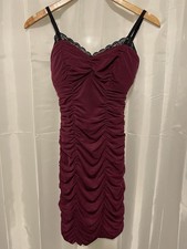 Guess Sleeveless Babydoll Dress Size 4 Whimsy Goth Romantic Plum Holiday Party