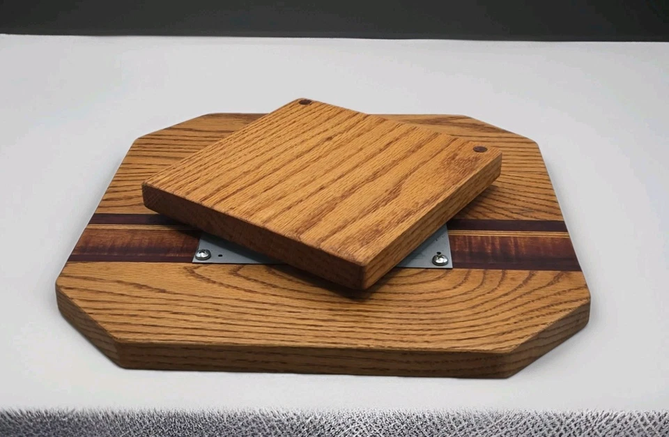 Handmade Natural Woods Lazy Susan 12" Serving Board • Charcuterie • Centerpiece - Image 4 of 4