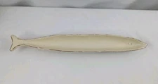 Vietri Olive Tray Boat 14” Whimsical Ceramic Ivory Fish Charcuterie Serving Dish