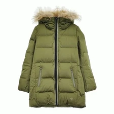 DESCENTE ALLTERRAIN Mizusawa Down Raccoon Fur Size M down coat khaki 5-1123A♪