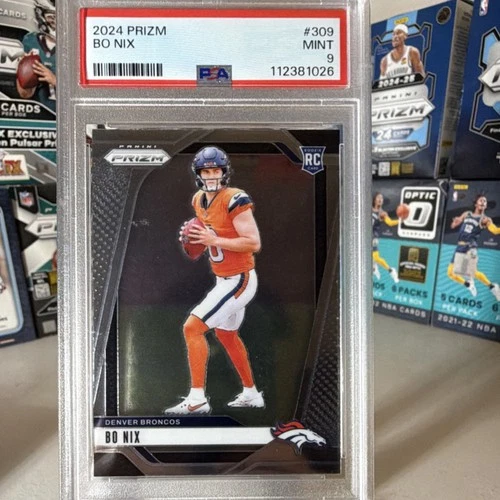 2024 Panini Prizm Bo Nix #309 Rookie Base PSA 9 Denver Broncos Football
