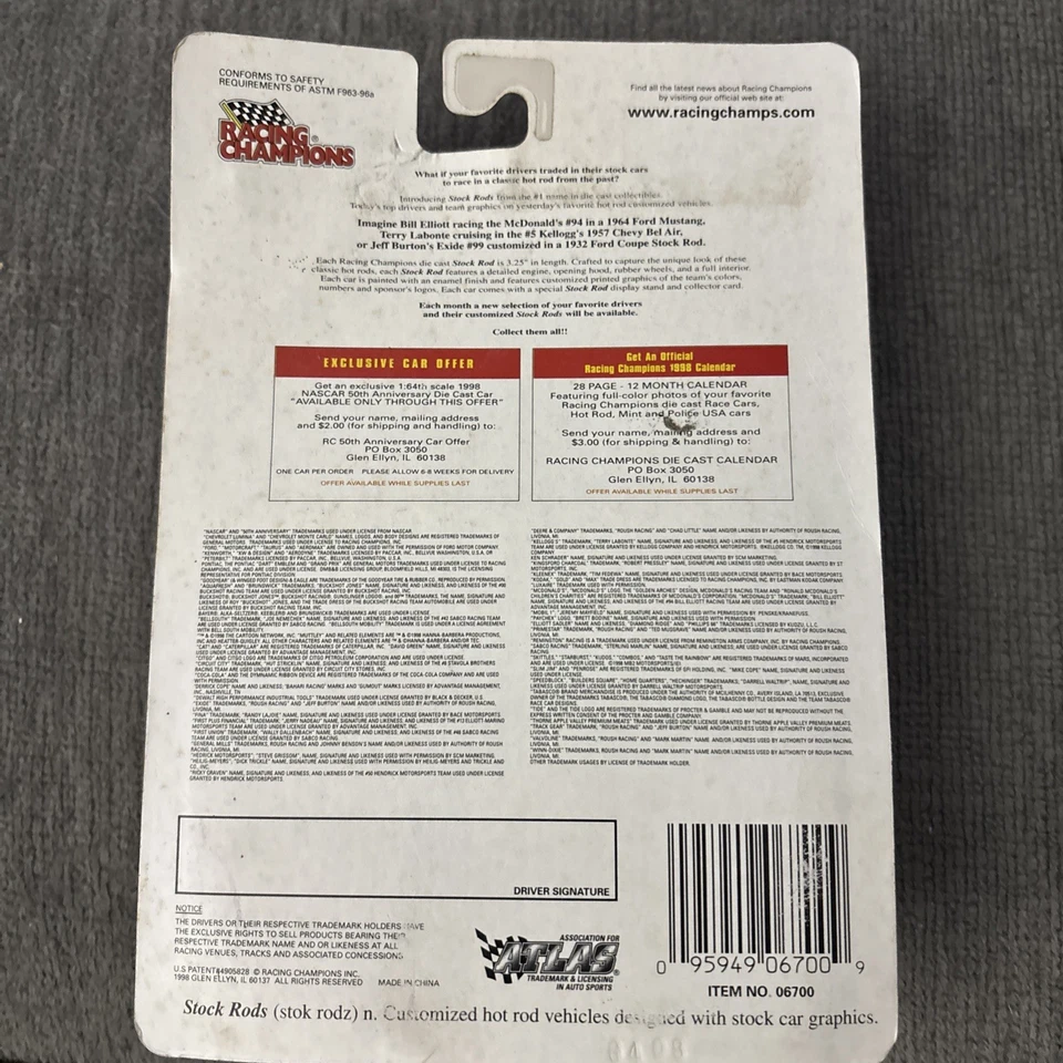 Racing Champions Stock Rod, 50 Aniversario 49 Mercury Sedán NASCAR Foto 2 de 2
