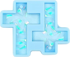 Cross Silicone Resin Molds, 3''x2.6'' Epoxy Molds Crucifix Casting Blue 