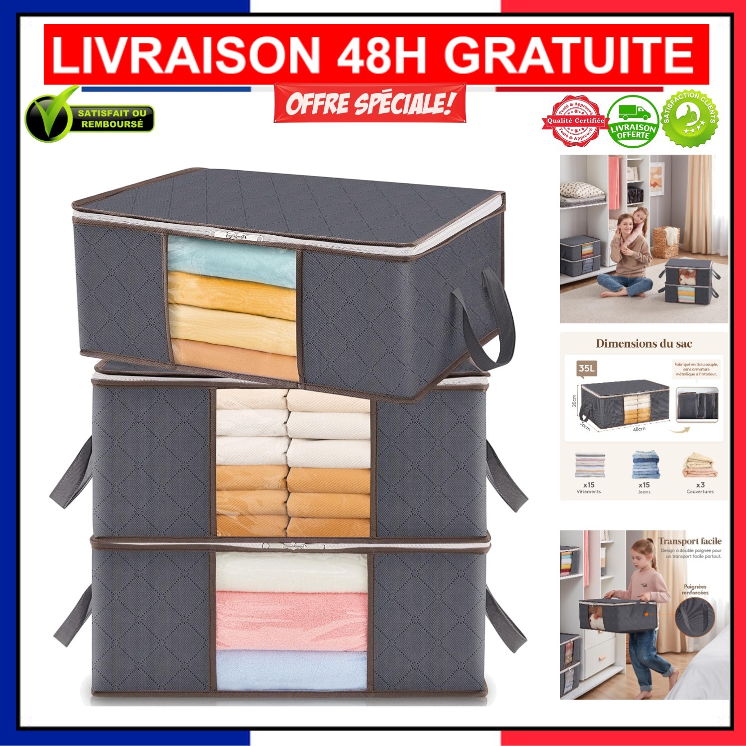 Organisateur de placard en peluche pour optimiser le rangement de la chambre