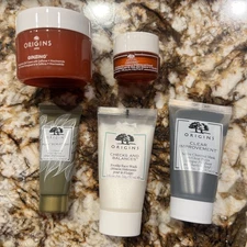 ORIGINS ~ BEAUTIFUL 5 PC SET Ginzing Checks And Balances Clear Improvements