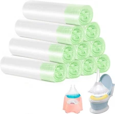 Tebery 100 Pack Portable Potty Chair Liners with Drawstring, Potty Bags Potty Li