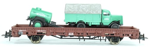 Roco H0 47788 Niederbordwagen DB, mit LKW und Anhänger Schwarz, NEU+OVP | Condition: Neu